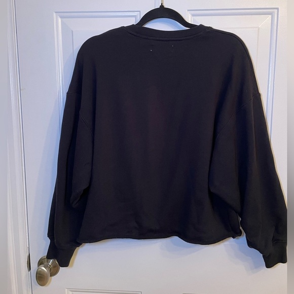 OAK + FORT - Oversized Black Cropped Crewneck - Picture 3 of 4